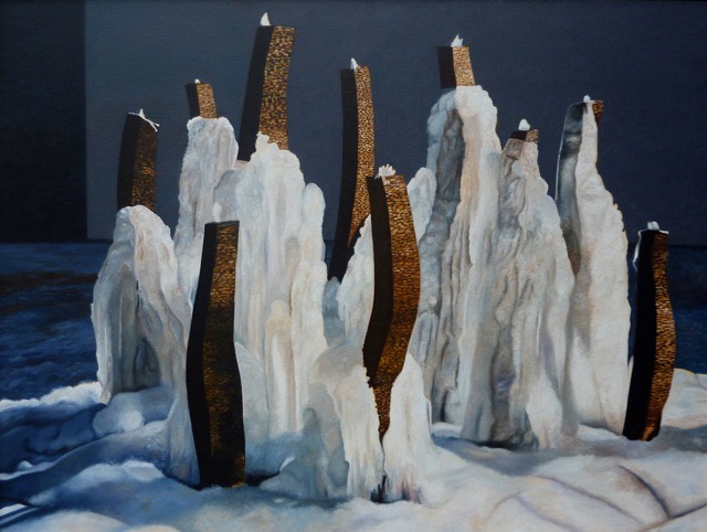 Winter in the Gardens painting